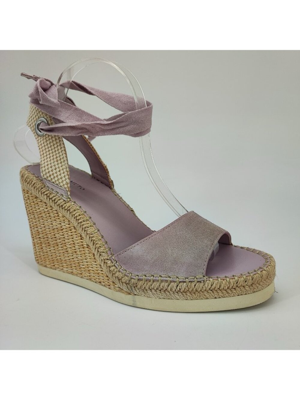 Vince Camuto Bendsen Women's Size 9 Sandals Leather Purple Ankle Wrap Wedge